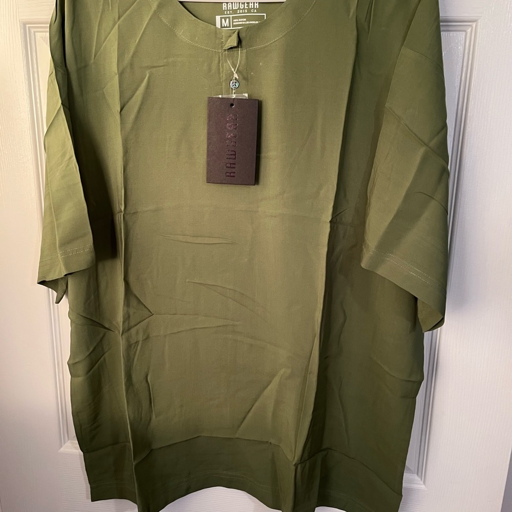 Rawgear Men's Short Sleeve Olive Sleep Henley